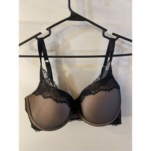 Triumph bra 34DD black beige lace